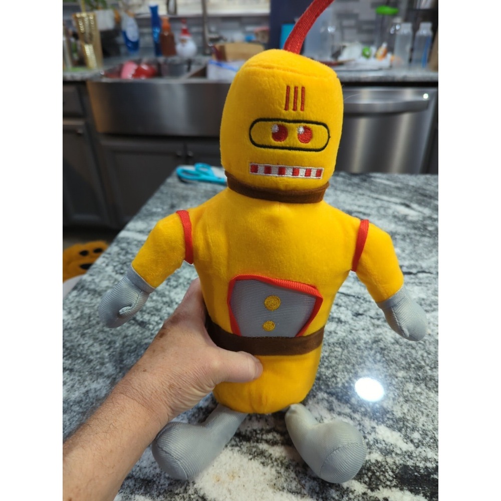 Robot Plush Stuffed Animal Yellow National Entertainment Network NEN 2013